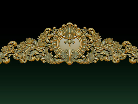 Ornamental Floral Bas-Relief STL 3D Принт Модель
