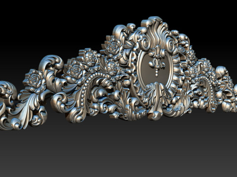 Ornamental Floral Bas-Relief STL 3D Принт Модель