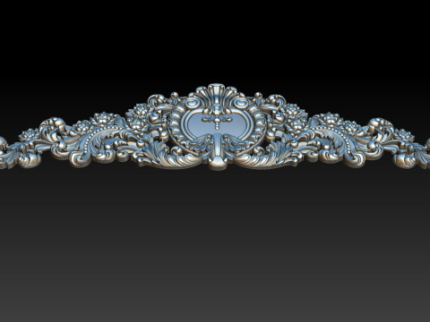 Ornamental Floral Bas-Relief STL 3D Принт Модель