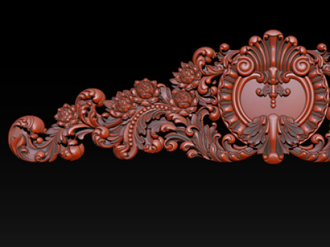 Ornamental Floral Bas-Relief STL 3D Принт Модель