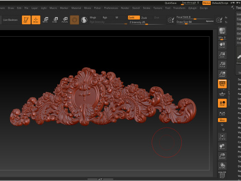 Ornamental Floral Bas-Relief STL 3D Принт Модель