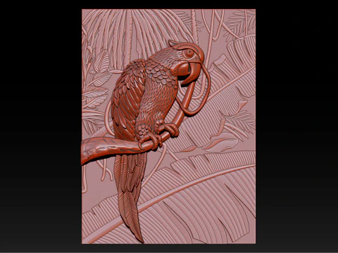 Model Relief Burung Beo 3D - STL - OBJ - ZTL Model Cetak 3D