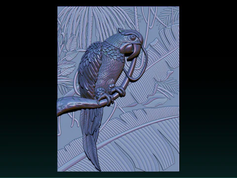 3D Parrot Relief Model - STL - OBJ - ZTL 3D Print Model