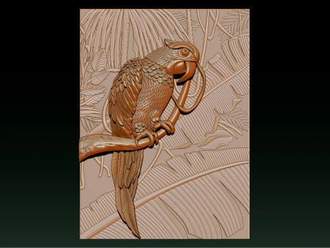 3D Parrot Relief Model - STL - OBJ - ZTL 3D Print Model