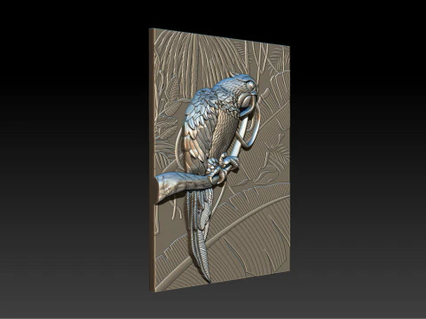 3D Parrot Relief Model - STL - OBJ - ZTL 3D Print Model