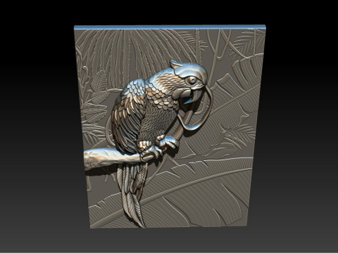 3D Рельефная Модель Попугая - STL - OBJ - ZTL 3D Принт Модель