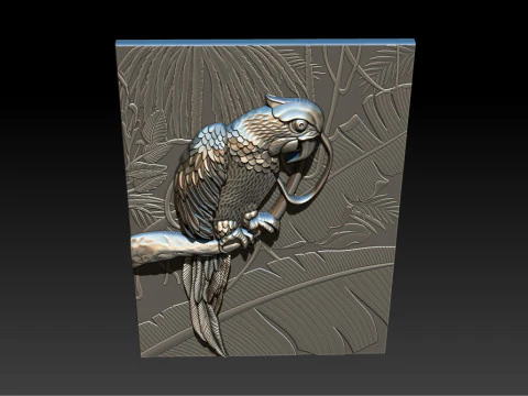 3D Parrot Relief Model - STL - OBJ - ZTL 3D Print Model