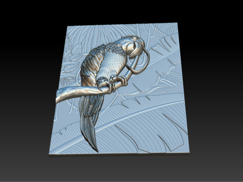 3D Рельефная Модель Попугая - STL - OBJ - ZTL 3D Принт Модель