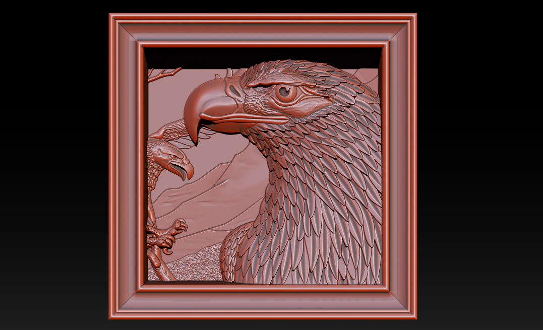 American Eagle 3D Relief Model - STL - OBJ - ZTL 3D Print Model .c4d .max .obj .3ds .fbx .stl .blend 