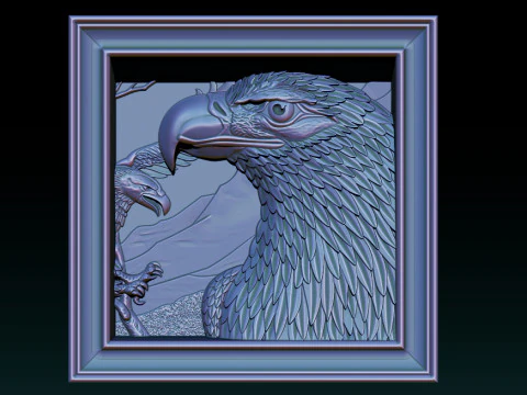 American Eagle 3D Relief Model - STL - OBJ - ZTL 3D Print Model