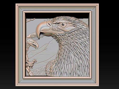 美国之鹰 3D 浮雕模型 - STL - OBJ - ZTL 3D 打印模型