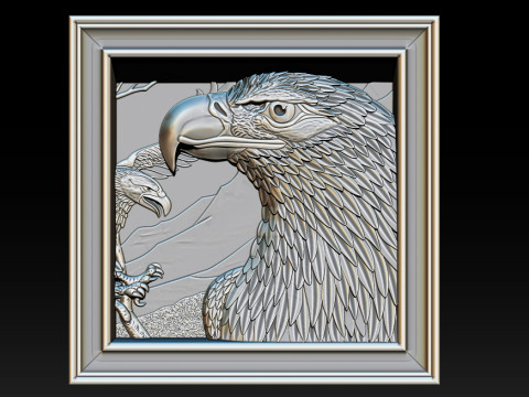 美国之鹰 3D 浮雕模型 - STL - OBJ - ZTL 3D 打印模型