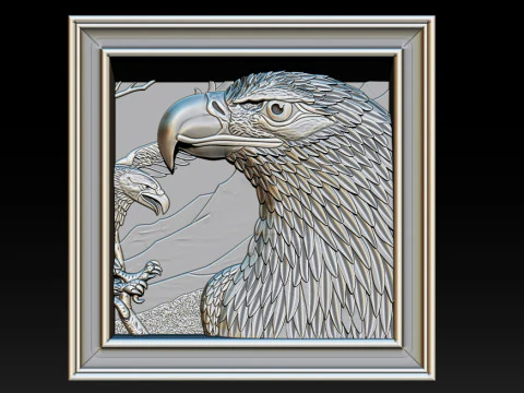 American Eagle 3D Relief Model - STL - OBJ - ZTL 3D Print Model