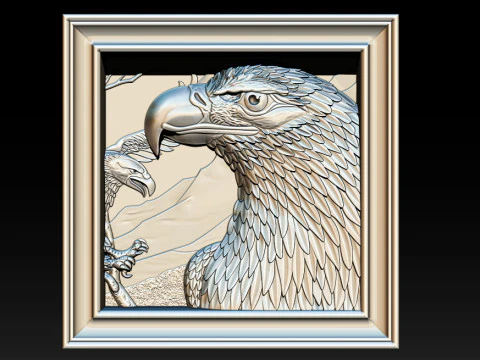 American Eagle 3D Relief Model - STL - OBJ - ZTL 3D Print Model