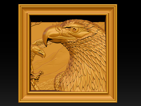 美国之鹰 3D 浮雕模型 - STL - OBJ - ZTL 3D 打印模型