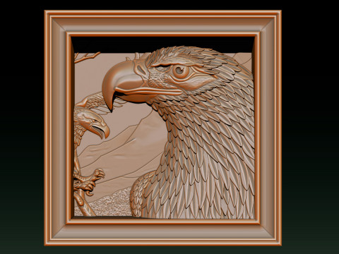 美国之鹰 3D 浮雕模型 - STL - OBJ - ZTL 3D 打印模型