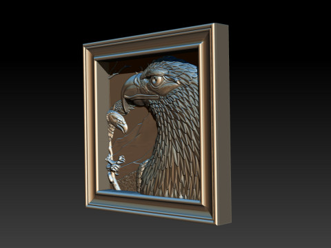 美国之鹰 3D 浮雕模型 - STL - OBJ - ZTL 3D 打印模型