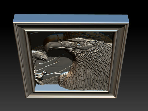 美国之鹰 3D 浮雕模型 - STL - OBJ - ZTL 3D 打印模型