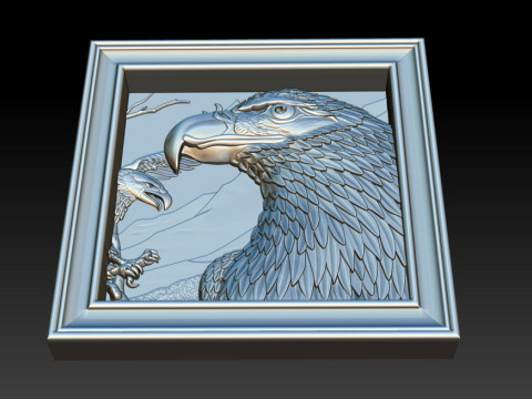 美国之鹰 3D 浮雕模型 - STL - OBJ - ZTL 3D 打印模型