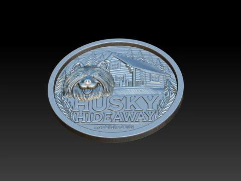 Husky Hideaway 25D Bas Relief STL OBJ ZTL Файл для лазерного гравіювання 3D друку з ЧПУ 3D Принт Модель
