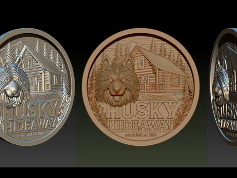 Husky Hideaway 25D Bas Relief STL OBJ ZTL Файл для лазерного гравіювання 3D друку з ЧПУ 3D Принт Модель
