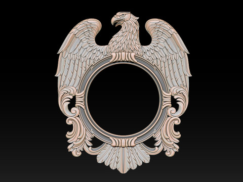 Зеркало Eagle и рамка для часов — высокодетализированная 3D-рельефная модель STL OBJ ZTL 3D Принт Модель
