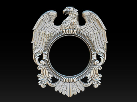 Зеркало Eagle и рамка для часов — высокодетализированная 3D-рельефная модель STL OBJ ZTL 3D Принт Модель