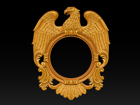 Зеркало Eagle и рамка для часов — высокодетализированная 3D-рельефная модель STL OBJ ZTL 3D Принт Модель