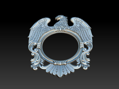 Зеркало Eagle и рамка для часов — высокодетализированная 3D-рельефная модель STL OBJ ZTL 3D Принт Модель