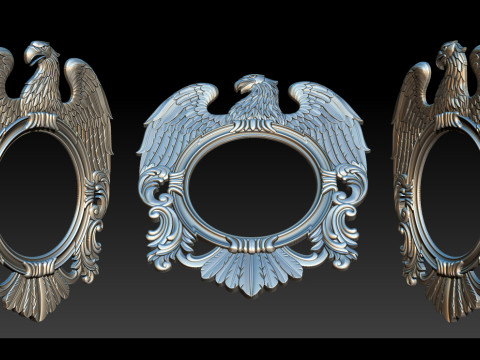 Зеркало Eagle и рамка для часов — высокодетализированная 3D-рельефная модель STL OBJ ZTL 3D Принт Модель