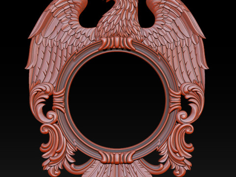 Зеркало Eagle и рамка для часов — высокодетализированная 3D-рельефная модель STL OBJ ZTL 3D Принт Модель