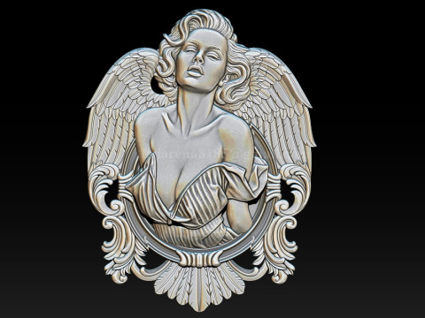 Archivo STL en relieve de Angel Woman para grabado láser de impresión 3D CNC Modelo de impresión 3D