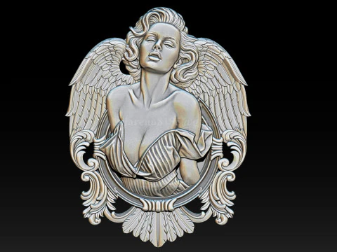 Angel Woman Relief STL File for CNC 3D Printing Laser Engraving 3D Print Model