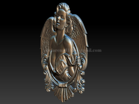 Archivo STL en relieve de Angel Woman para grabado láser de impresión 3D CNC Modelo de impresión 3D