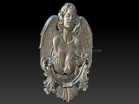 Archivo STL en relieve de Angel Woman para grabado láser de impresión 3D CNC Modelo de impresión 3D
