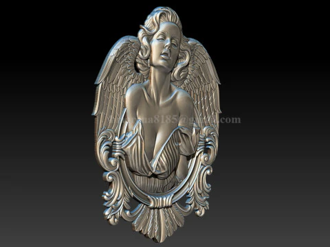 Angel Woman Relief STL File for CNC 3D Printing Laser Engraving 3D Print Model