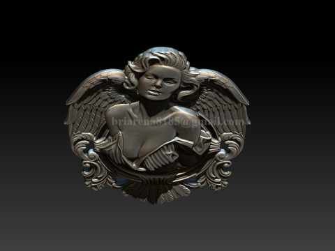 Archivo STL en relieve de Angel Woman para grabado láser de impresión 3D CNC Modelo de impresión 3D
