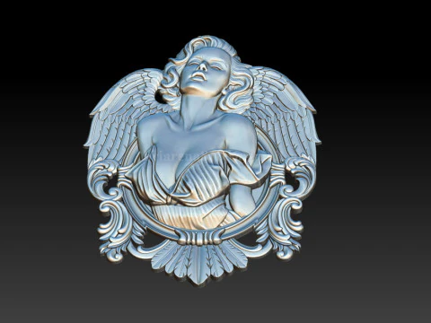 Angel Woman Relief STL File for CNC 3D Printing Laser Engraving 3D Print Model