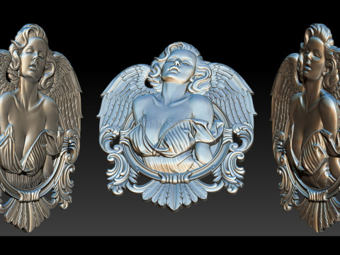 Archivo STL en relieve de Angel Woman para grabado láser de impresión 3D CNC Modelo de impresión 3D