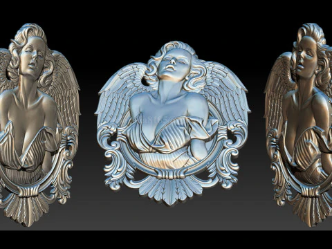 Angel Woman Relief STL File for CNC 3D Printing Laser Engraving 3D Print Model