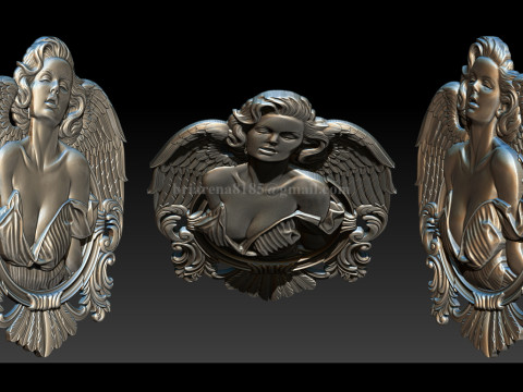 Archivo STL en relieve de Angel Woman para grabado láser de impresión 3D CNC Modelo de impresión 3D
