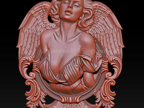 Archivo STL en relieve de Angel Woman para grabado láser de impresión 3D CNC Modelo de impresión 3D