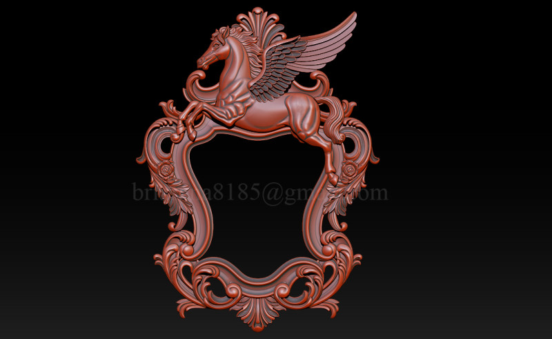 Moldura de espelho Pegasus Modelo de Impressão 3D .c4d .max .obj .3ds .fbx .stl .blend 