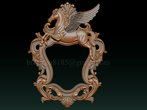Moldura de espelho Pegasus Modelo de Impressão 3D