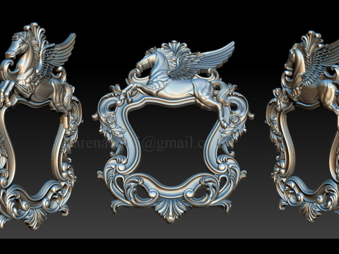 Moldura de espelho Pegasus Modelo de Impressão 3D