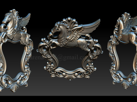Moldura de espelho Pegasus Modelo de Impressão 3D