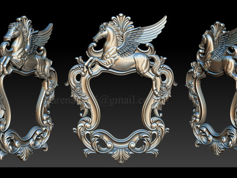 Moldura de espelho Pegasus Modelo de Impressão 3D