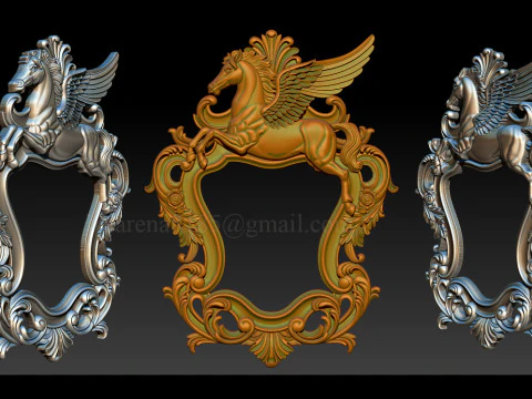 Cornice per specchio Pegaso Modello di stampa 3D