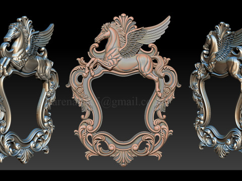 Moldura de espelho Pegasus Modelo de Impressão 3D