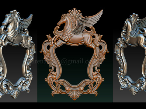 Moldura de espelho Pegasus Modelo de Impressão 3D
